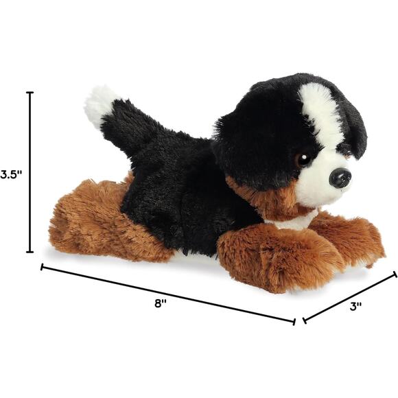 Aurora Mini Flopsie Bernie Mountain Dog Plush 8 Inch Black Stuffed Puppy Toy - Picture 2 of 5